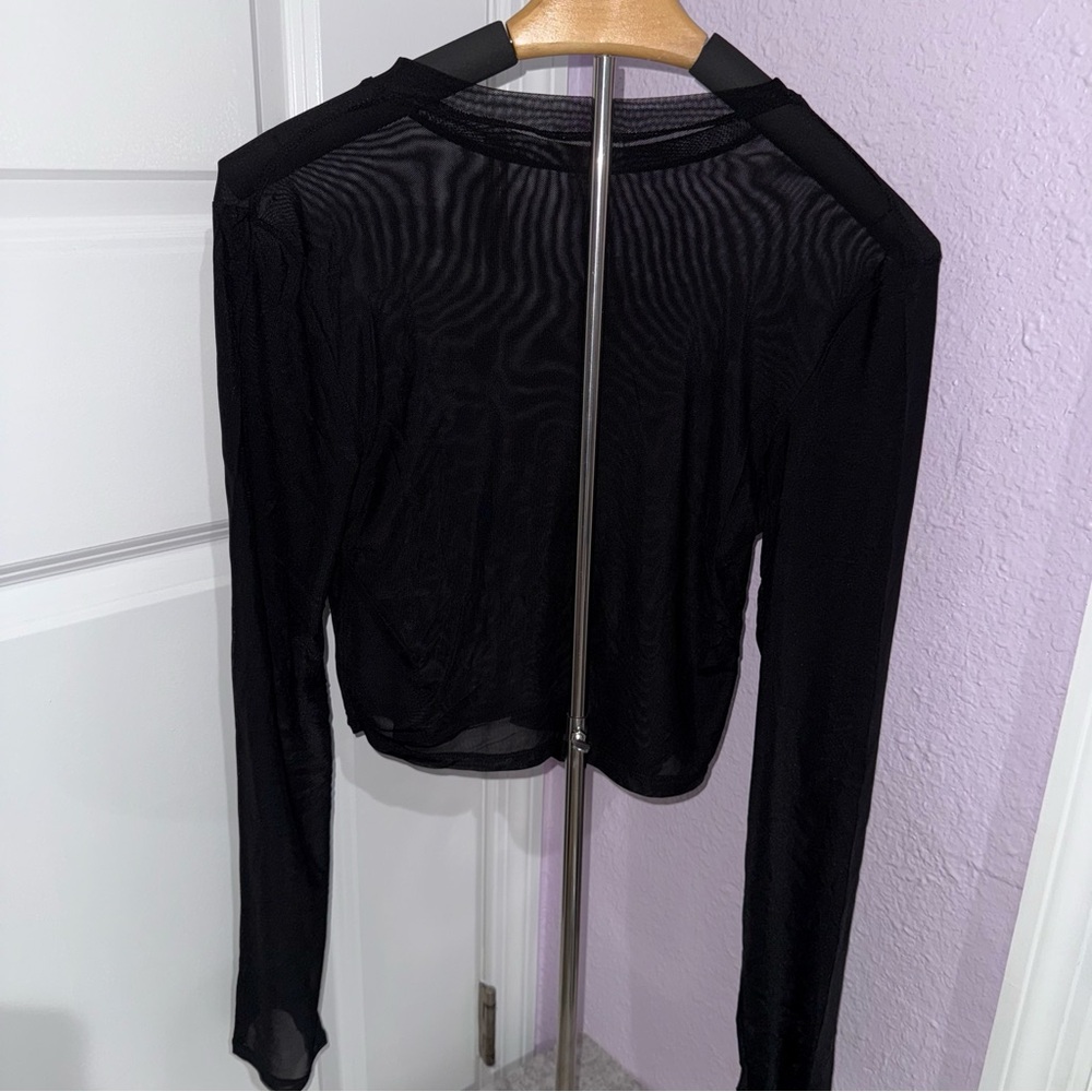Long Sleeve Transparent Top - Size Large - Picture 5 of 5